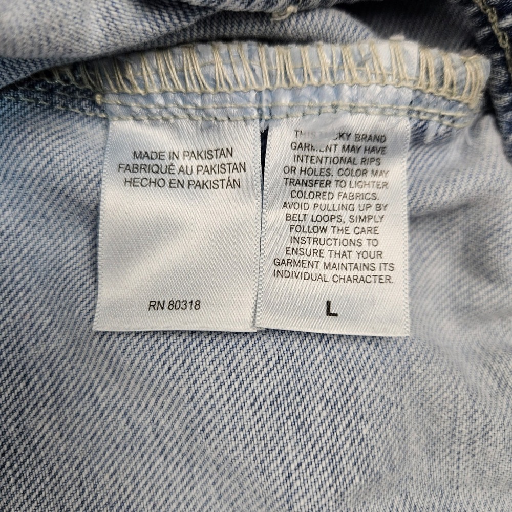 Lucky Brand Womens Light Wash Wide Leg Drawstring Denim Jeans Raw Hem Large - Picture 6 of 12
